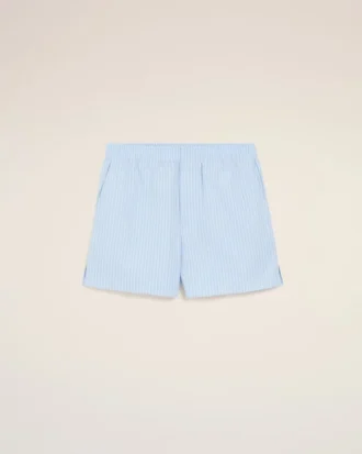 blauwe katoenen short met elastische tailleband 1 330x413 - Blauwe katoenen short met elastische tailleband