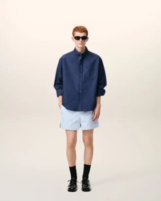 blauwe katoenen short met elastische tailleband 2 330x413 - Blauwe katoenen short met elastische tailleband